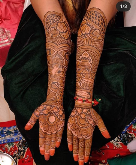 full hand mehndi design for marriage