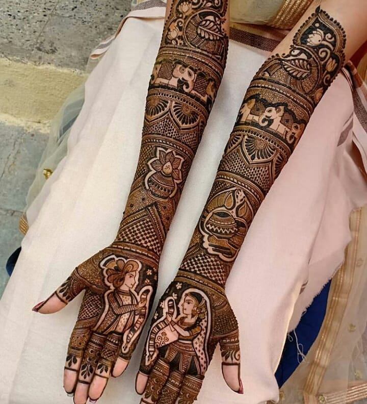 full hand mehndi design for marriage